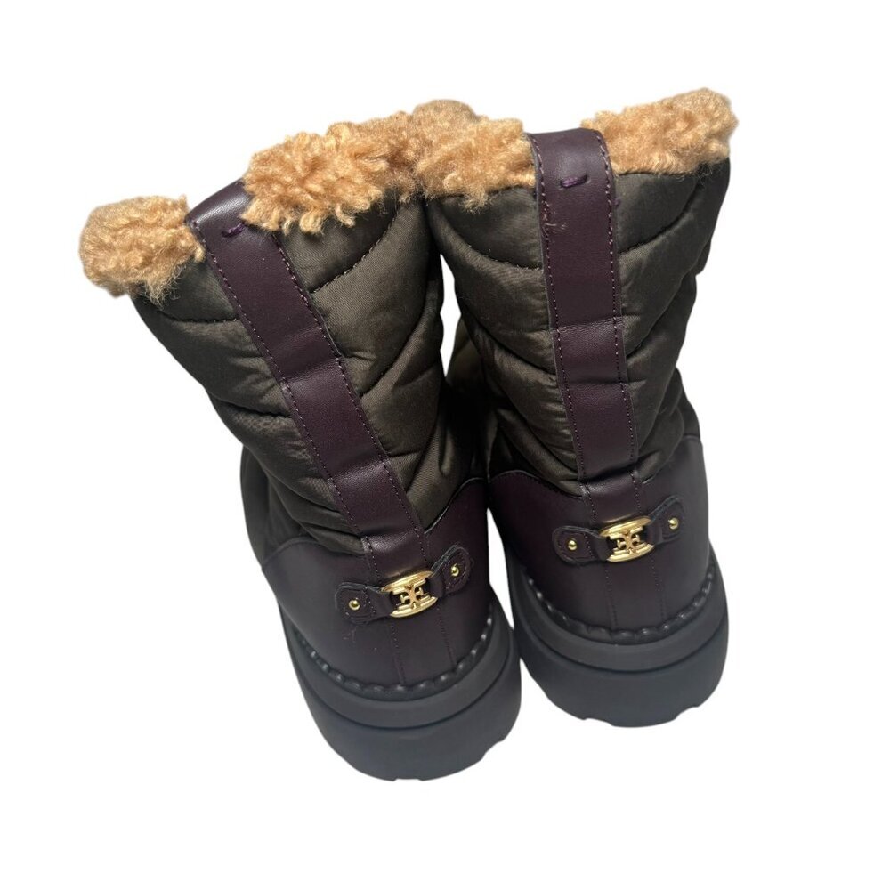 Sam Edelman Women's Ozie Puffer Bootie, Army Green/Coffee, Size‎ 7.5 NEW - Picture 4 of 5